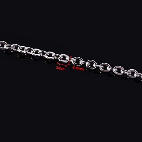12 Metro Cadena de Cable de Acero Inoxidable Collar de Cadena para Accesorios de Bisutería de DIY, Color Plateado (2,4 mm)