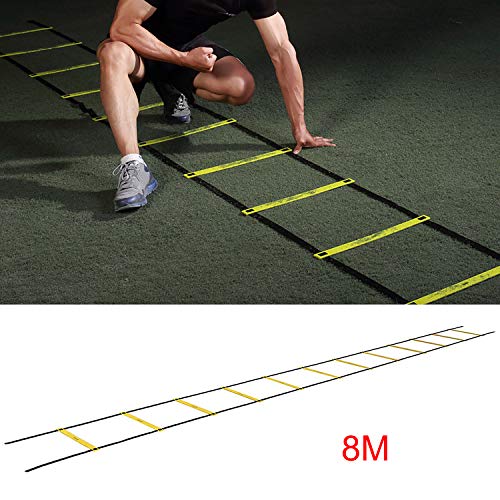 AMIGOB 7PCS Kit Entrenamiento Velocidad y Agilidad de Fútbol, Paracaídas de Resistencia, Escalera de Agilidad, Football Bungee, Conos, Fútbol Capitán Brazalete, Clavos Metálicos y Bolsa