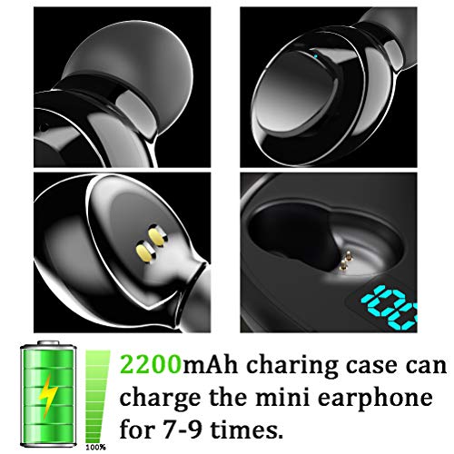 Auriculares Bluetooth 5.0 de Hasta 50 Horas de Reproducción, Sonido Estéreo de Graves Profundos, Cancelación de Ruido Avanzada, Auriculares Inalámbricos con Estuche de Carga Inalámbrico de 2200 mAh