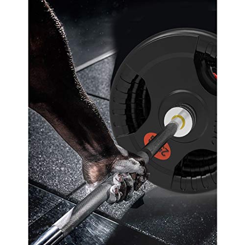Barra 2 Pulgadas-Olímpico Grip Plate, único, Negro Barra de Goma Home Fitness Pesas de 15 kg de Peso Pesas / 33lb, 20kg / 44lb (Size : 20kg/44lb)