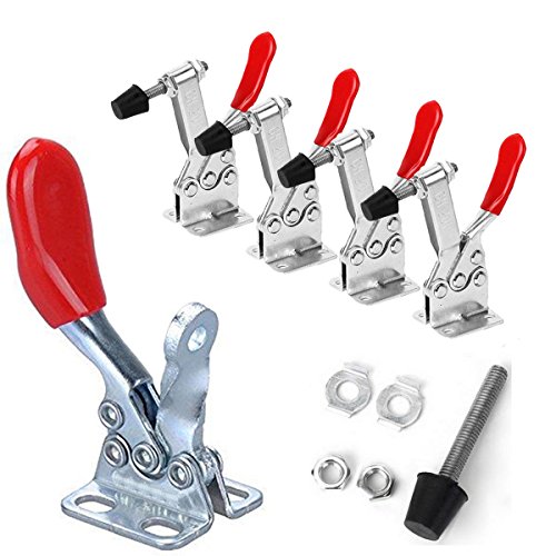 BESTOMZ 4pcs Abrazadera de Palanca - Abrazadera Horizontal 201-B Herramienta de liberación rápida Soporte Metal Horizontal