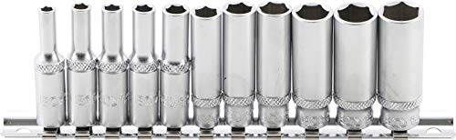 BGS 2221 | Juego de llaves de vaso hexagonal, largas | entrada 6,3 mm (1/4") | 4 - 13 mm | 11 piezas