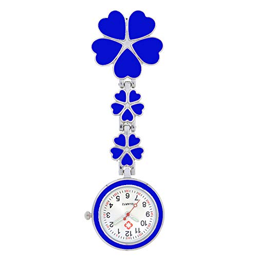 B/H Reloj Bolsillo de Broche para Paramedicos,Sakura Medical Nurse Watch,cronómetro de Moda para atención médica: Azul,Analógico Reloj de Bolsillo para Enfermera