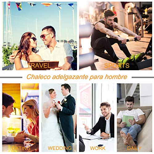 Bingrong Faja Reductora para Hombre Chaleco Adelgazante para Hombre Camiseta elástica para Abdomen Ropa Interior Reductora (Negro, Medium)