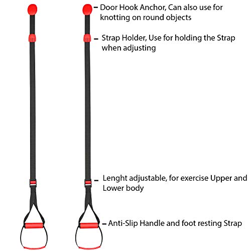 bodyweight Entrenamiento en Suspensión, Correas del Kit de Entrenamiento de Resistencia física para Puerta, Barra de tracción, Punto de Anclaje para Ejercicios completos del Cuerpo V1