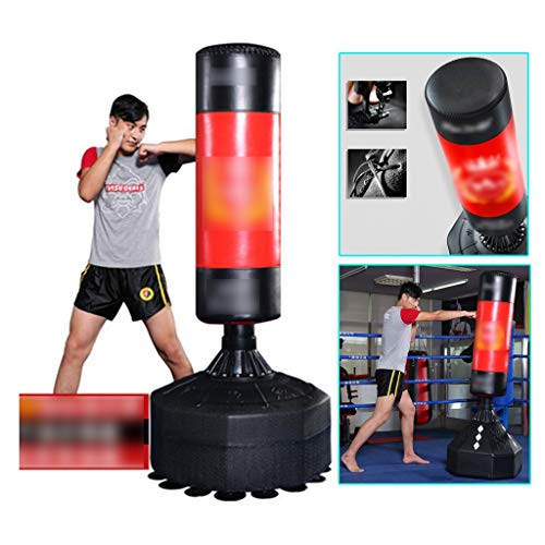 Bolsa de Boxeo Vertical Entrenador de casa de Boxeo Sanda Vertical Bolsa de Boxeo Hijos Adultos aparatos de Gimnasia Vaso (Color : Black, Size : 62 * 62 * 175cm)