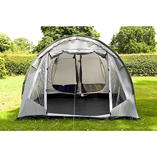 Coleman Coastline 4 Deluxe Tienda de campaña de túnes de 4 plazas para camping o festivales, acampada, familiar, impermeable hasta 3000 mm de columna de agua, Verde, 4 personas
