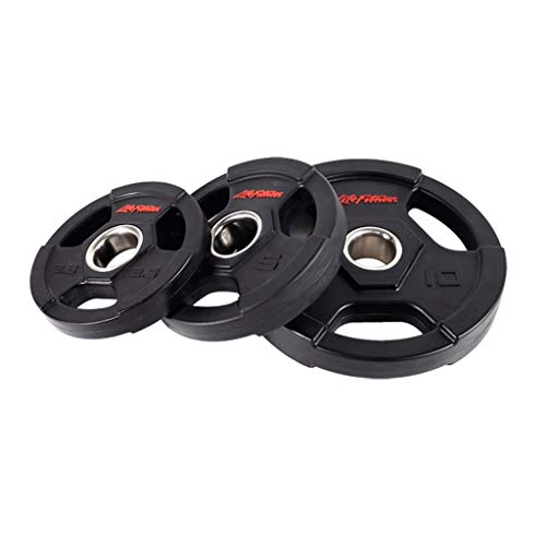 Discos de Pesas Discos Olímpicos Conjunto de 2 placas con barra Placa juego de pesos, placas Olímpico de 2 pulgadas Orificio central peso for Barra for pesas con mancuernas, Crossfit, Negro, los vario