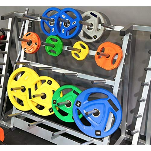 Discos de Pesas Discos Olímpicos Juegos de placas de color de fitness con barra olímpica Grip Peso placas olímpicas for el entrenamiento de fuerza, pesas y Crossfit Discos de Pesas para Musculación