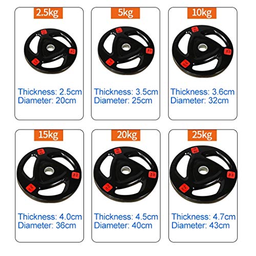 Discos de Pesas Discos Olímpicos Las placas con barra de hierro fundido individual Tri-Grip Olímpicos Pesas mancuernas Placas Placas for gimnasio en casa aptitud del ejercicio del entrenamiento de ele