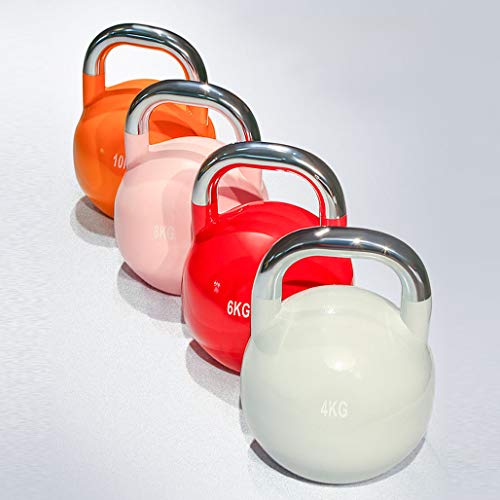 DPPAN De Hierro Fundido Pesa Rusa Ajustable, Revestimiento De Vinilo Fitness Pesas Rusas Rusas Body Trainer Set para Fisicoculturismo Y Entrenamiento con Pesas,White_4kg/8.81lb