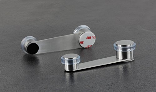 EVI Herrajes I-164-TAD Tope, Retenedor, Adhesivo, de Acero INOX, Goma Transparente, Puerta de 50 mm