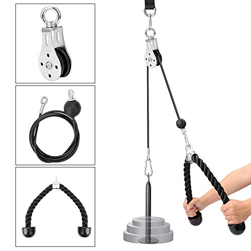 FJSC Cable De Gimnasio Longitud De Polea De Fitness Cable De Acero De Alta Resistencia Ajustable para Accesorios De Gimnasio En Casa Manijas De Polea De Cable Equipo De Gimnasio