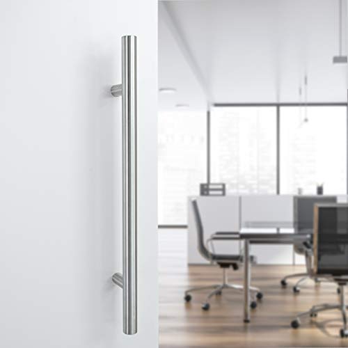Gedotec Puerta Delantera Tiradores Redondos Rectos de Acero Inoxidable - HE10008 | Longitud 1400 mm | Distancia Entre Agujeros 1200 mm | Mango de Barra Ø 30 mm | diseño Material sujeción - 1 Pieza