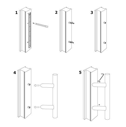 Gedotec Puerta Delantera Tiradores Redondos Rectos de Acero Inoxidable - HE10008 | Longitud 1400 mm | Distancia Entre Agujeros 1200 mm | Mango de Barra Ø 30 mm | diseño Material sujeción - 1 Pieza