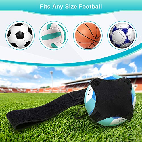 Haofy Fútbol Trainer, Voleibol Servir Equipos, Equipo de Entrenamiento de fútbol Manos Libres Práctica en Solitario con cinturón Cuerda elástica # 3# 4# 5 balones de fútbol para niños Adultos