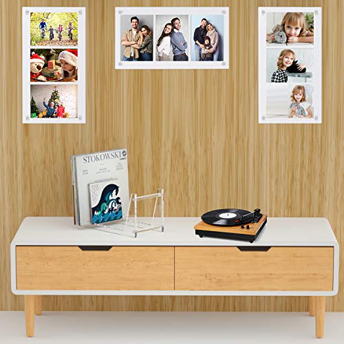 HIIMIEI Soporte para discos de vinilo transparente, soporte para hasta 50 álbumes