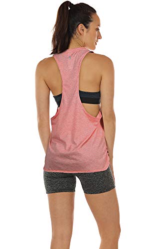 icyzone Sueltas y Ocio Camiseta sin Mangas Camiseta de Fitness Deportiva de Tirantes para Mujer(Paquete de 3) (XS, Negro/Beige/Rubor Pálido)
