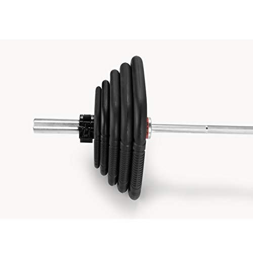 Jiande Barra 2 Pulgadas-Olímpico Grip Plate, 2,5 kg, 5 kg, 10 kg, 15 kg, 20 kg de Peso Grip, Placas Individuales, Negro PU Rectangular con Barra Inicio Pesas (Size : 20kg)
