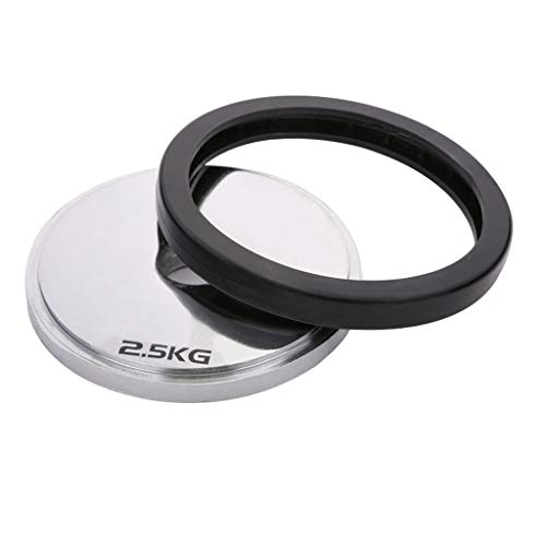 Jiande con Barra de Agarre Peso Placas, Individual, de Plata de 2,5 kg 5,5 Libras Barra de Agarre de la Placa de Acero Peso Pesas for la Protección del Suelo de la Pesa de Gimnasia for el Hogar