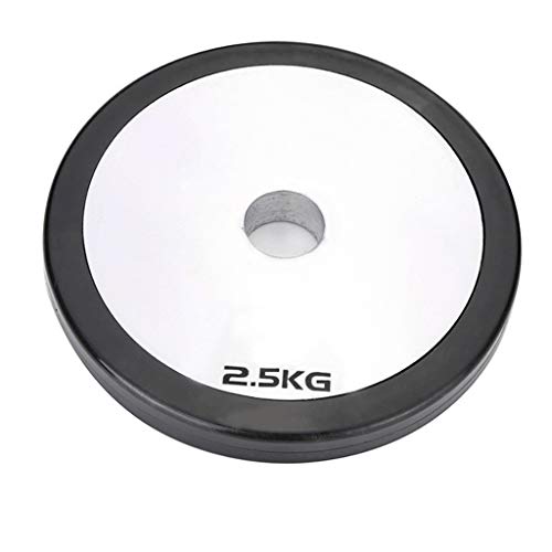Jiande con Barra de Agarre Peso Placas, Individual, de Plata de 2,5 kg 5,5 Libras Barra de Agarre de la Placa de Acero Peso Pesas for la Protección del Suelo de la Pesa de Gimnasia for el Hogar