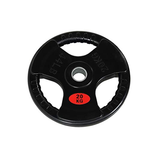 LOFAMI Discos de Pesas Discos Olímpicos Barra Comercial Placa revestida de Goma Olímpico Placa del Mango Placa Tri-Grip Barbell Pesos Plate Discos de Pesas para Musculación (tamaño : 15KG/33lb*1)
