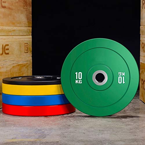 LOFAMI Discos de Pesas Discos Olímpicos Las Placas Gimnasio en casa con Barra de Hierro Fundido Revestido de Goma de 50 mm Pesos Olímpico Placas centrales Peso Discos de Pesas para Musculación