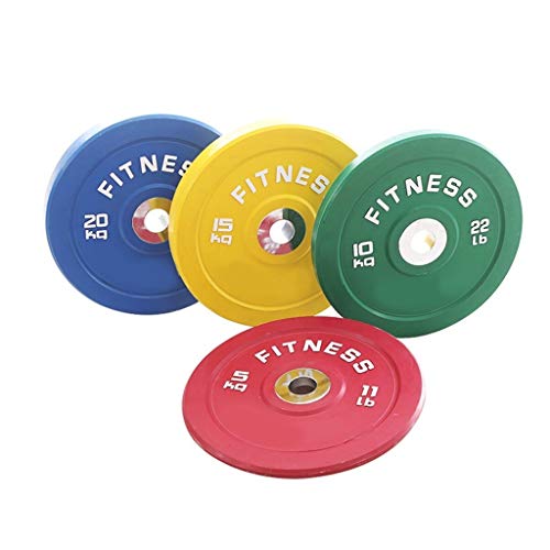LOFAMI Discos de Pesas Discos Olímpicos Placa con código de Colores Olímpico de Goma Barra Pesas con Acero Hub for el Entrenamiento de Fuerza y ​​Pesas Crossfit Discos de Pesas para Musculación