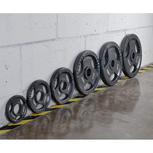 LOFAMI Discos de Pesas Discos Olímpicos Tri-Grip Olímpico Placas con Barra de Hierro Fundido Peso Placas Pegatina Placa de Inicio Ejercicio de la Gimnasia Discos de Pesas para Musculación