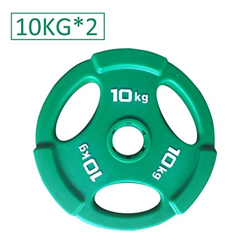 LOFAMI Discos de Pesas Discos Olímpicos Tri-Grip Plate Olímpico Pesas Barra Placa Comercial Color PU Recubierto Grip Plate Barbell Pesos Plate Discos de Pesas para Musculación (tamaño : 5KG/11lb*2)