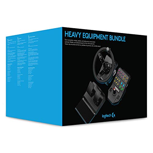 Logitech G Saitek Paquete de Equipo Pesado, Volante 900 Grados, +38 Botones Asignables, Dos Palancas Analógicas, USB, PC/Mac, color Negro