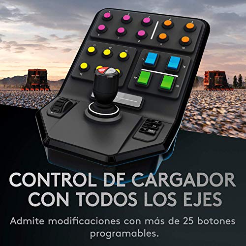 Logitech G Saitek Paquete de Equipo Pesado, Volante 900 Grados, +38 Botones Asignables, Dos Palancas Analógicas, USB, PC/Mac, color Negro
