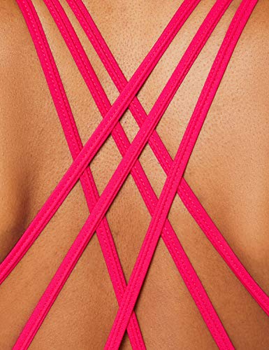 Marca Amazon - AURIQUE Sujetador Deportivo Bajo Impacto Tirantes Yoga Mujer, Rosa (Love Potion), M, Label:M