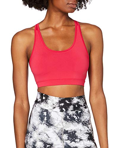 Marca Amazon - AURIQUE Sujetador Deportivo Bajo Impacto Tirantes Yoga Mujer, Rosa (Love Potion), M, Label:M