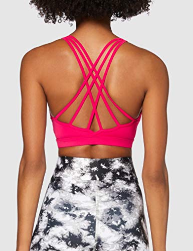 Marca Amazon - AURIQUE Sujetador Deportivo Bajo Impacto Tirantes Yoga Mujer, Rosa (Love Potion), M, Label:M