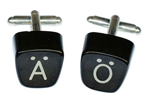 Miniblings Diéresis o Un Gemelos máquina de Escribir Negro Resina