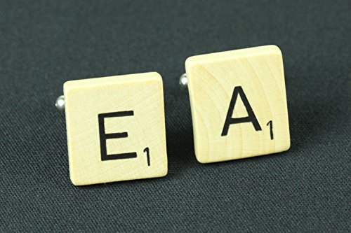 Miniblings Mancuernas de Scrabble Carta de solicitud ABC Iniciales L +?, 2. Buchstabe:S