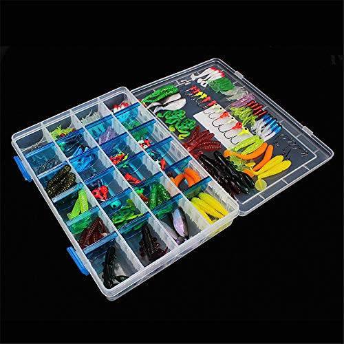 MKNZONE Conjunto de 146 Estuche para Señuelos con Accesorios, Señuelo de la Pesca Biónicos, Kits de Señuelos, Cebos Artificiales
