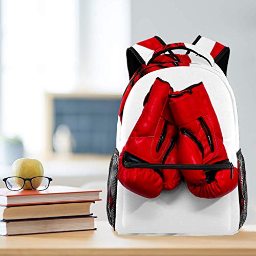 Mochila Niño Guantes de Boxeo Mochila Niño, Material Escolar para Niños, Mochilas Escolares Juveniles 29.4x20x40cm