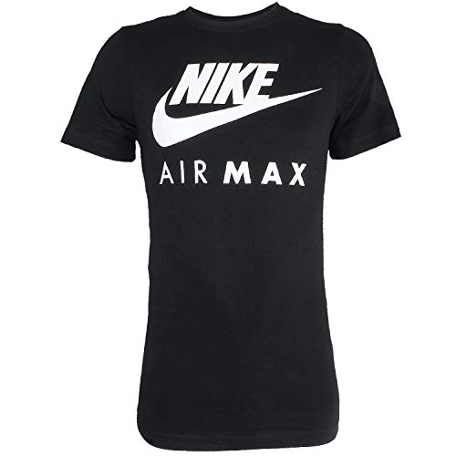 Nike Air Max - Camiseta de manga corta y cuello redondo, para hombre S-2 X L negro negro Large