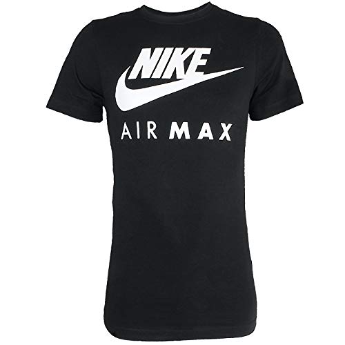 Nike Air Max - Camiseta de manga corta y cuello redondo, para hombre S-2 X L negro negro Large