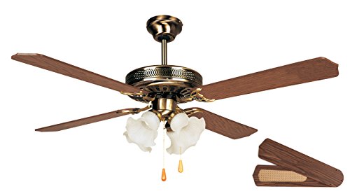 Orbegozo CT 10132 M Ventilador de techo con luz, 4 palas reversibles, diámetro 132 cm, potencia de 60 W y 3 velocidades