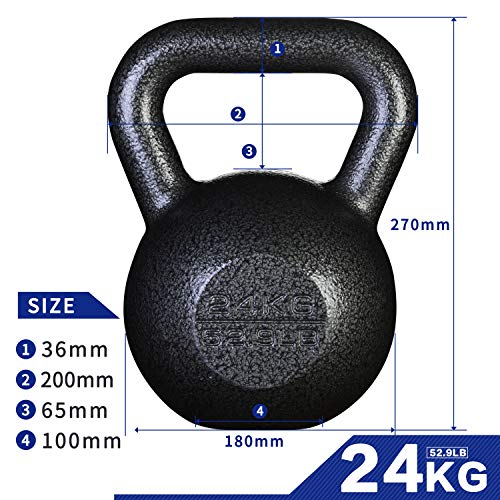 PROIRON Pesa Rusa de Hierro Fundido, Kettlebell 12kg para fisicoculturismo y Entrenamiento con Pesas