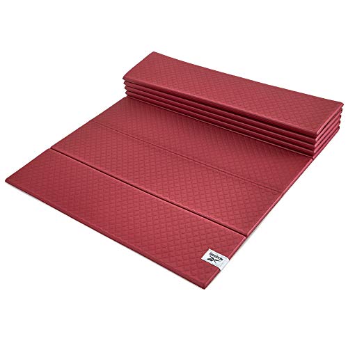 Reebok Colchoneta de yoga plegable, 6 mm, Fitness, Wine