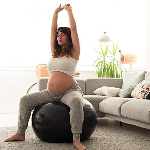 Relaxdays Balón para Ejercicios de Fitness, Pelota de Pilates, Equilibrio, con Bomba de Aire, Ø, 1 Ud, Azul, Adultos Unisex, diametro 55 cm
