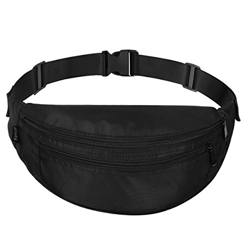 Ryaco Riñoneras Deportivas, Riñoneras Running Hombre, Bolso de Cintura Viajar, Hípica, Golf, Acampada para iPhone XS MAX X 8 7 Plus, Galaxy S9 S8 Plus, S7 Edge, Note 8, 5 (Negro)