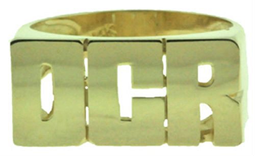 Rylos Anillo de Iniciación Personalizable de 8 mm – Anillo de Nombre Unisex Estilo Bloque 8 mm 14 K Amarillo o Oro Blanco DE 14 K. Pedido Especial, Hecho a Pedido.