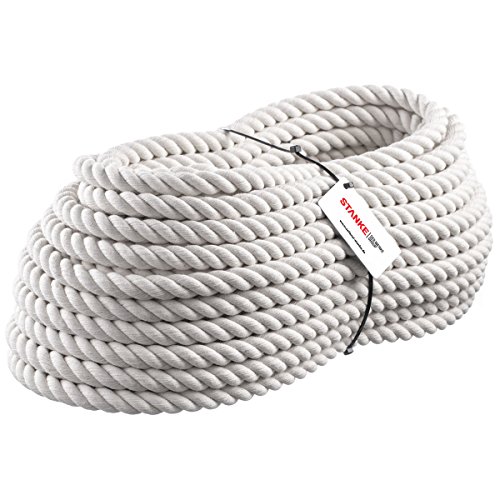 Seilwerk STANKE 5m cuerda de algodón 30mm trenzada a mano cuerda natural