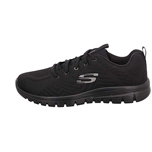 Skechers Women 12615 Low-Top Trainers, Black (Black Mesh/Trim Bbk), 7 UK (40 EU)