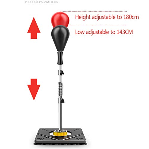 Slow Time Shop Prestigio de Boxeo Velocidad Bolsa de Boxeo, PU sólida Sacos de Altura Ajustable Saco de Boxeo for Adultos y Niños Boxing Punching Ball, 32 ventosas (Color : Rojo)